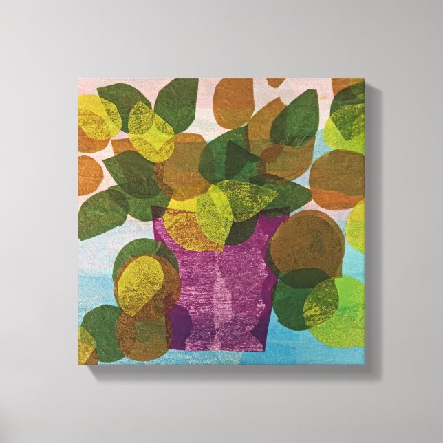 Purple Pot Stretched Canvas Print (Front)