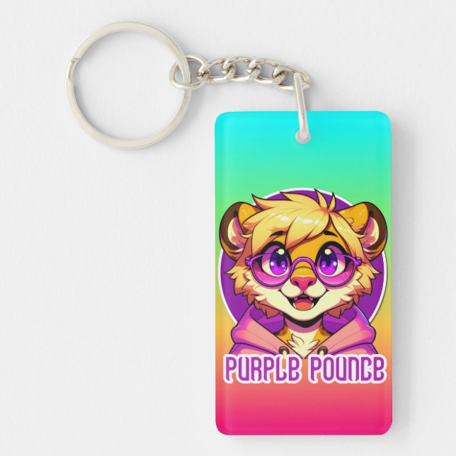 Purple Pounce Keychain (Front)