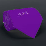 Purple Power Customisable Monogram Tie<br><div class="desc">Change the initials in this bright modern Purple Power Customisable Monogram neck tie. There are neck ties in many colours on our Zazzle.com/youbeaut shop.</div>