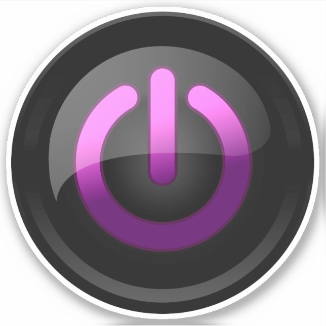 Purple Power On-Off Sticker – Cool & Modern Style (Front)