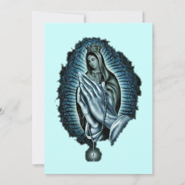 Purple Prayer Blessed Virgin Mary Invitation (Front)