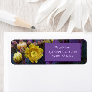 Purple Prickly Pear Opuntia Cactus Fleurs Jaunes