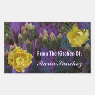 Purple Prickly Pear Opuntia Cactus Yellow Flowers Sticker