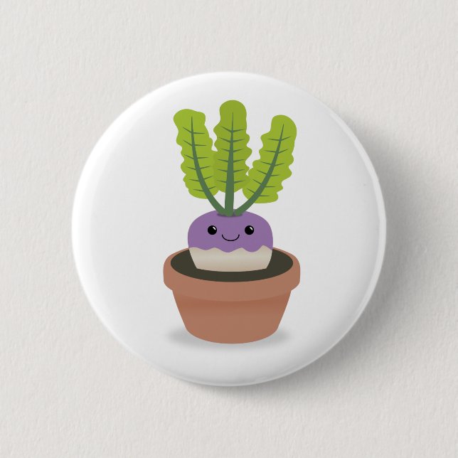 Purple Prince turnip 2 Inch Round Button (Front)