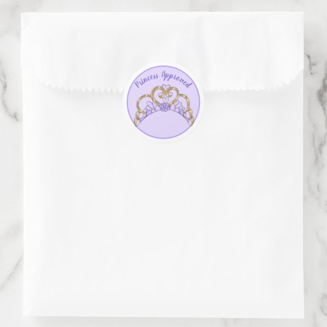 Purple "Princess Approved" Label Sticker (Bag)