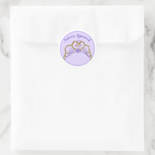Purple "Princess Approved" Label Sticker