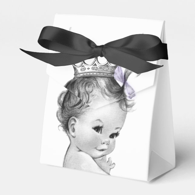 Purple Princess Baby Shower Favor Box (Front Side)