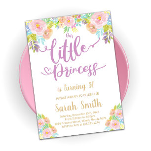 Purple Princess Birthday Invitation