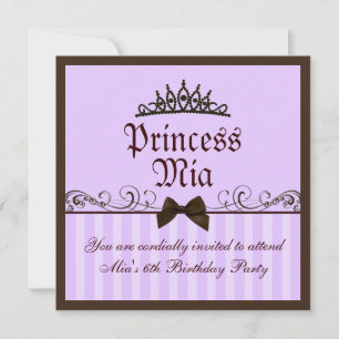 Purple Princess Birthday Invite