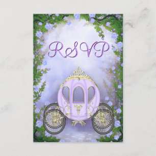 Purple Princess Carriage Enchanted RSVP Card