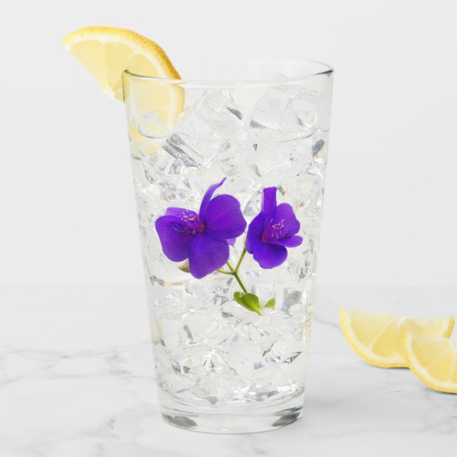 Purple Princess Flower Floral Glass (Front Ice)