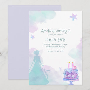 Purple Princess Girl Birthday Party Invitation