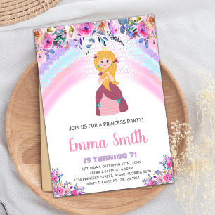 Purple Princess Invitations d'anniversaire