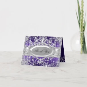 Purple Princess Winter Wonderland Carte de remerci