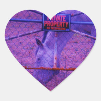 Purple Private Property Horse Heart Sticker