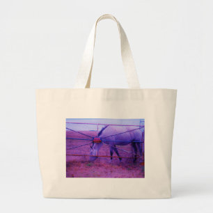Purple Private Property Horse Large Tote Bag