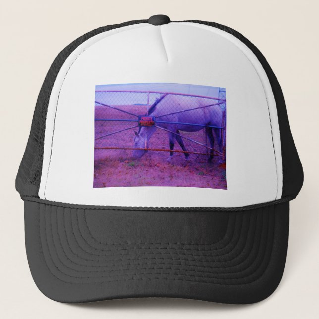Purple Private Property Horse Trucker Hat (Front)