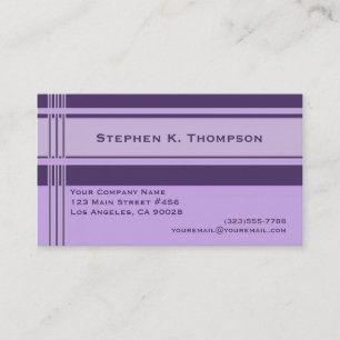 Purple Professional Stripes Block Business Card