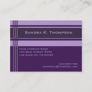 Purple Professional Stripes Block Business Card