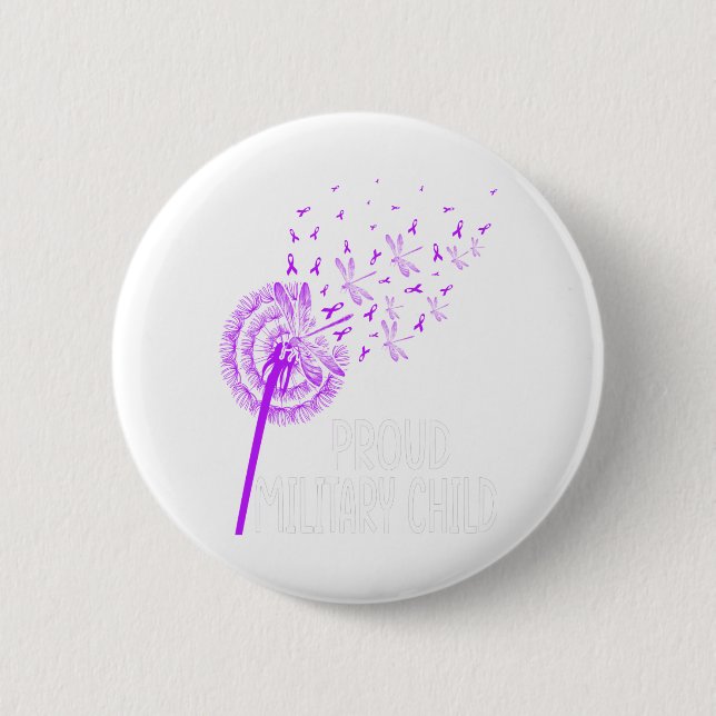 Purple Proud Military Child Military Children 2 Inch Round Button (Front)