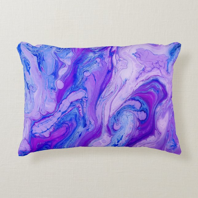 purple psychedelic liquid accent pillow (Front)