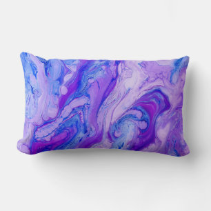 purple psychedelic liquid lumbar pillow