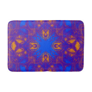 Purple psychedelic pattern bath mat