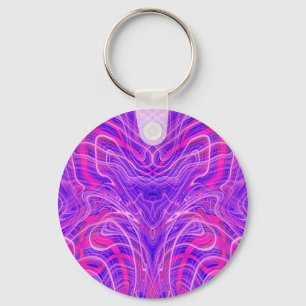 Purple psychedelic pattern keychain