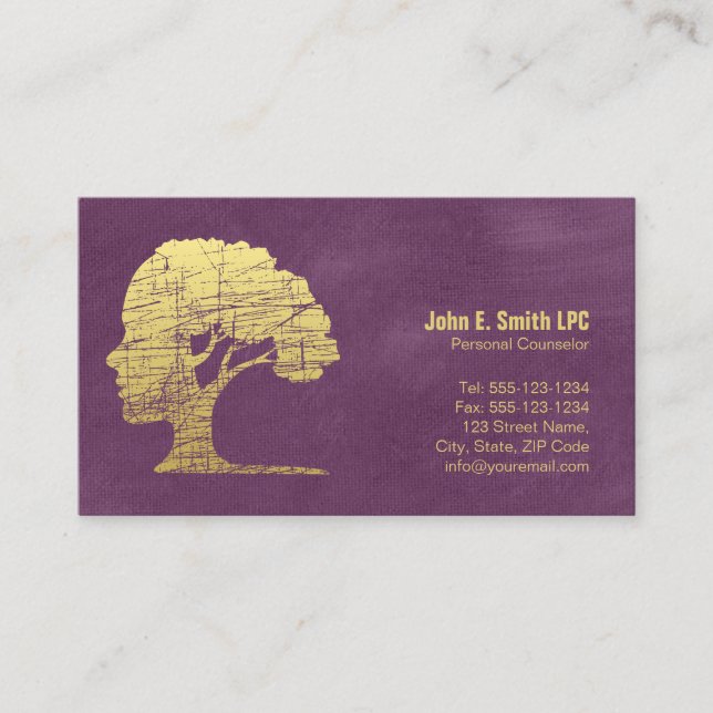 Purple Psychologist Personal Counsellor Appointmen Appointment Card (Front)
