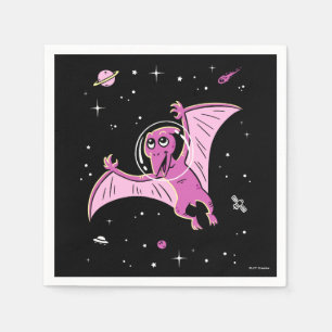 Purple Pterodactyl Dinos In Space Napkin