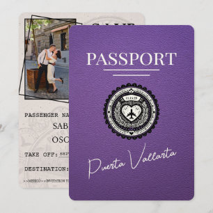 Purple Puerta Vallarta Passport Save The Date