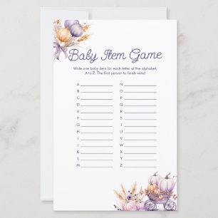 Purple Pumpkin A-Z Baby Items Baby Shower Game