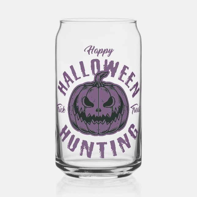 Purple Pumpkin Halloween Glass  (Front)