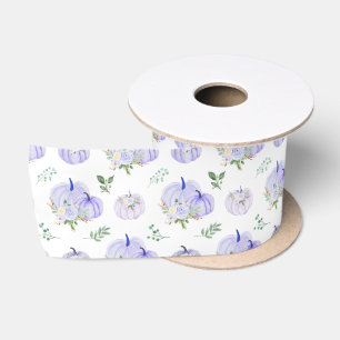 Purple Pumpkins Floral Satin Ribbon