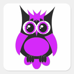Purple Punk Owl Sticker