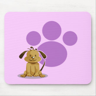 Purple Puppy Paw Mouse Pad