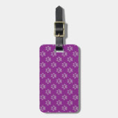Purple puppy paws pattern luggage tag (Front Vertical)