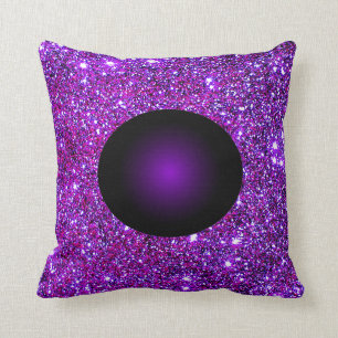 Purple Purple Sparkle Optical Illusion Art Throw Pillow