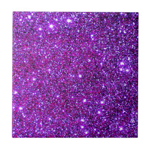 Purple Purple Sparkle Optical Illusion Art Tile