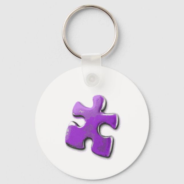 Purple Puzzle! A design also for Autism Awareness Keychain (Front)