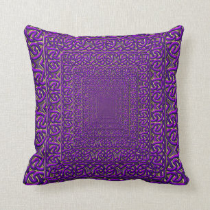 Purple Pyramid of Celtic Knots Pillow