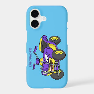 Purple Quad bike cartoon illustration 