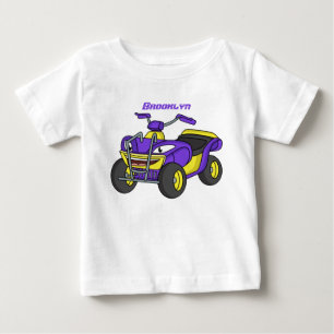Purple Quad bike cartoon illustration Baby T-Shirt