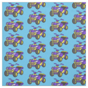 Purple Quad bike cartoon illustration  Fabric