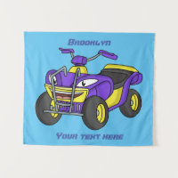 Purple Quad bike cartoon illustration
