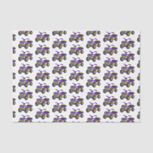 Purple Quad bike cartoon illustration  Tissue Paper