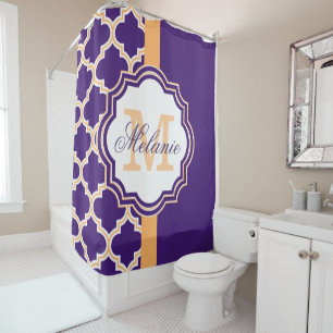 Purple Quatrefoil Monogram