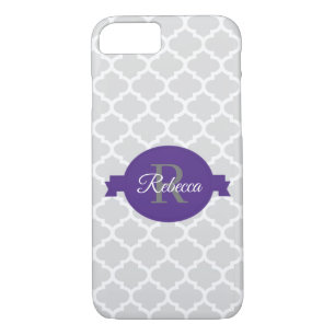 Purple Quatrefoil Personalized Case-Mate iPhone Case