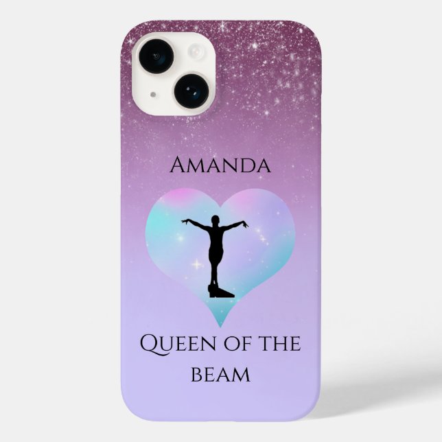 Purple Queen Of The Beam Gymnastics Personalized Case-Mate iPhone Case (Back)