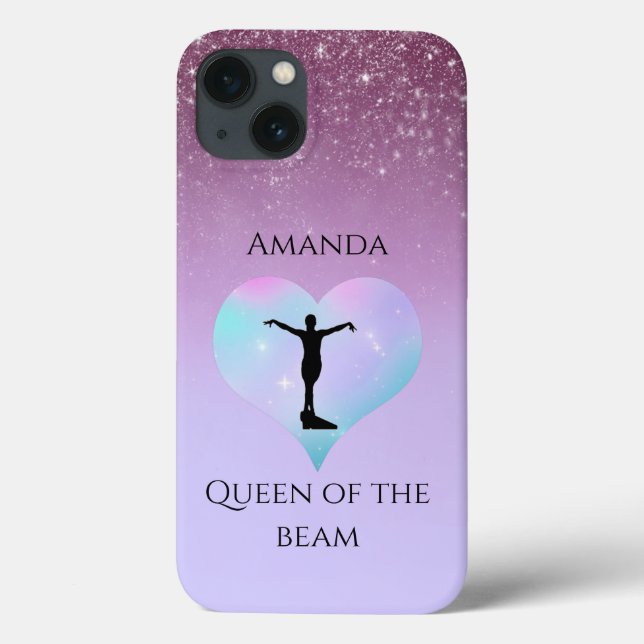 Purple Queen Of The Beam Gymnastics Personalized Case-Mate iPhone Case (Back)